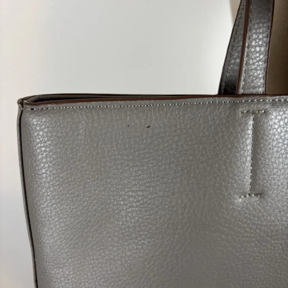 Anne Klein Gray Large Shoulder Tote Bag Purse